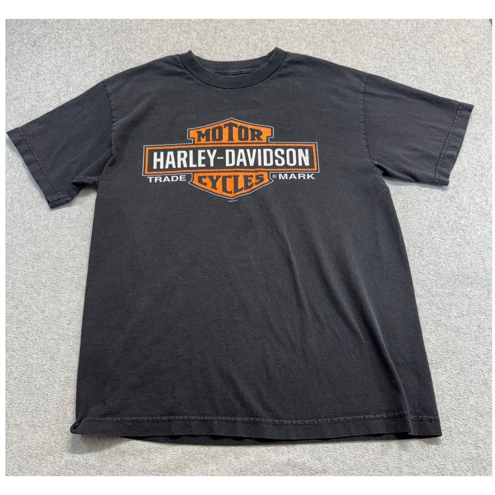 Harley-Davidson T Shirt Womens S Black Graphic Tee Stubbs Houston TX Biker Retro
